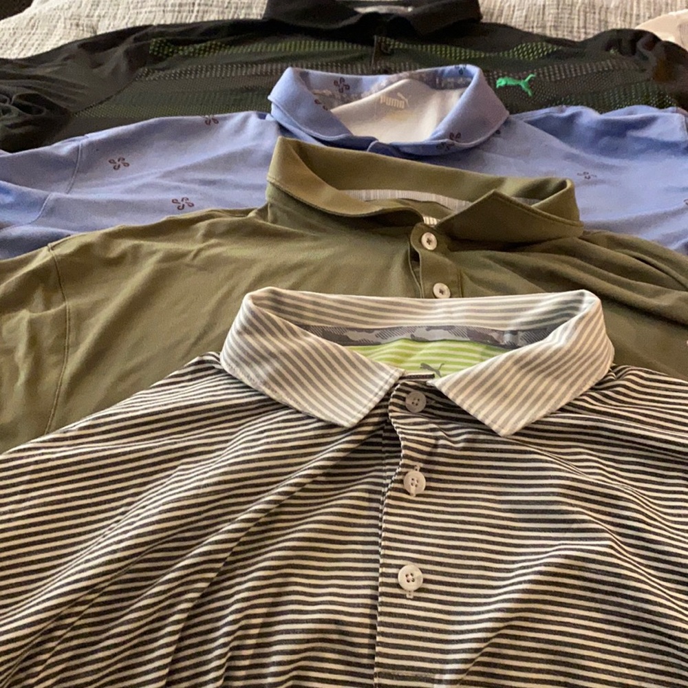 Puma golf shirts.